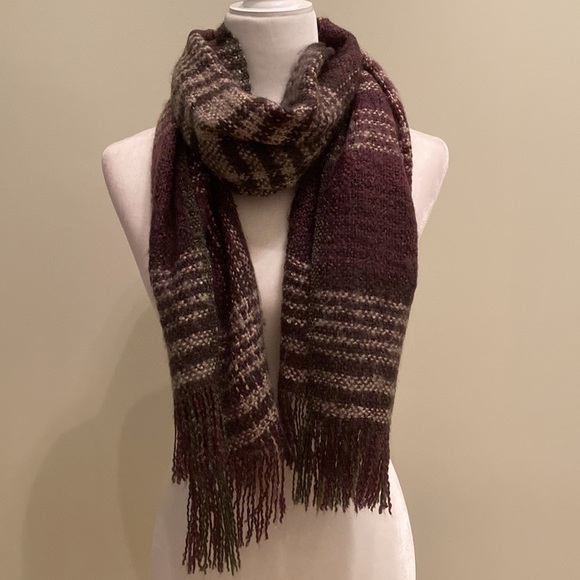 J. Jill Plaid Fringe Trim Scarf - Picture 1 of 10